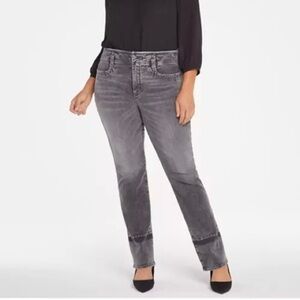 NYDJ 20W Plus Size Marilyn Straight High Rise Jeans Stretch Gray Nobelle Color
